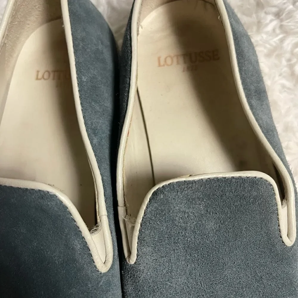 Lottusse Manzoni slippers in denim blue cowhide leather  LT02592-005 EUR SZ42